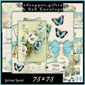 Cardtopper with Matching Envelope Pansy 602