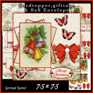Cardtopper with Matching Envelope Christmas Bells 603