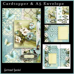 Cardtopper with Matching Envelope Pansy Blue 631