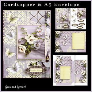 Cardtopper with Matching Envelope Pansy Lilac 632