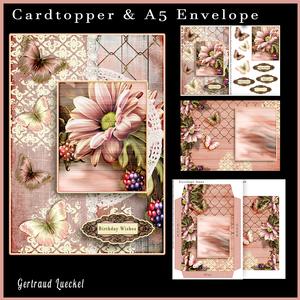 Cardtopper with Matching Envelope Chrysanthemum 637