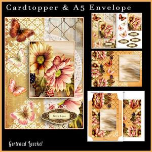 Cardtopper with Matching Envelope Chrysanthemum 638