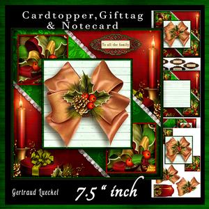 Cardtopper Christmas Bow 669