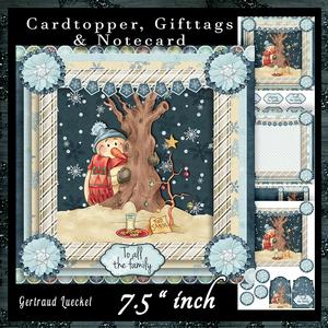 Cardtopper Snowman Waiting for Santa 679