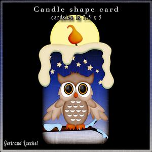 Candle Shape Card Owl 688