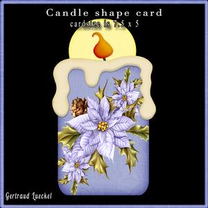 Candle Shape Card Christmas Poinsettia Purple 693