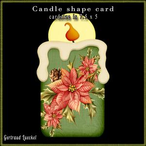 Candle Shape Card Classic Christmas 694