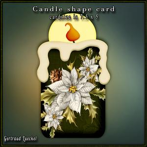 Candle Shape Card Classic Green White 695