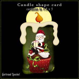 Candle Shape Card Cupcake Santa 696