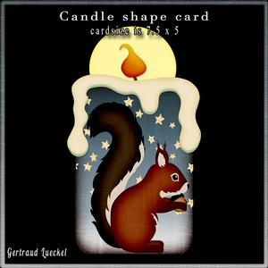 Candle Shape Card Squirrel 698