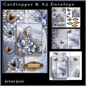 Cardtopper with Matching Envelope Ice Christmas 702