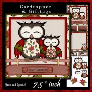 Hoo Hoo Christmas Cardtopper 704 Red