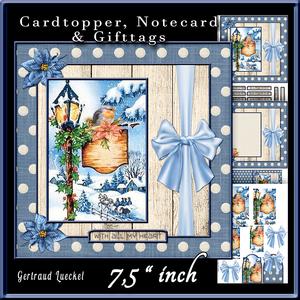 Blue Christmas Cardtopper 709