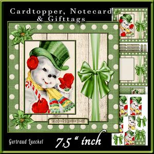 Green Christmas Cardtopper 711