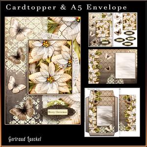Cardtopper with Matching Envelope Elegant Christmas 717