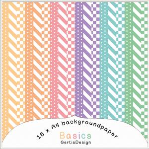 18 x A4 Backgroundpaper Basics Softcolors 151