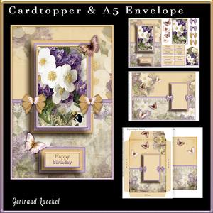 Cardtopper with Matching Envelope Purple 732