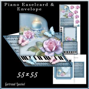 Piano Easel Card Soft Blue Light 746