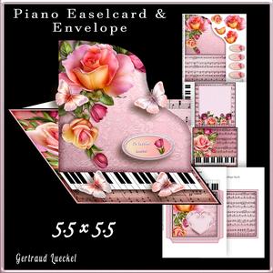 Piano Easel Card Soft Pink 747