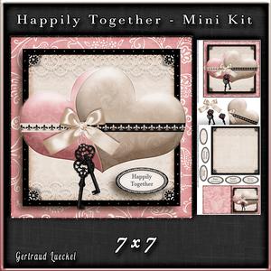 Happily Together Hearts Card Kit Soft Pink Beige 749