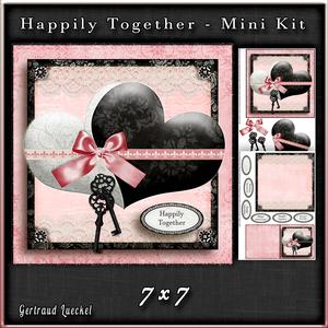Happily Together Hearts Card Kit White Black Pink 750