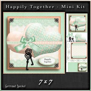 Happily Together Hearts Card Kit Soft Green Apricot 751