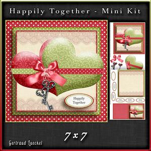Happily Together Hearts Card Kit Red Green 754