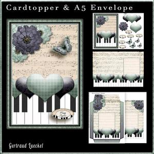Cardtopper with Matching Envelope Softblue Darkblue 767