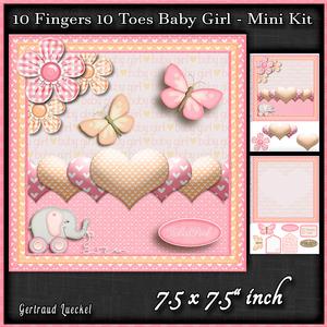 Cardtopper Baby Girl Fingers and Toes 769