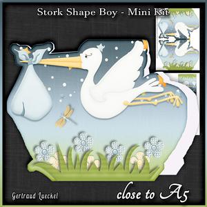 Stork Shaped Card Baby Boy 776