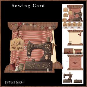 Happy Sewing Yarn Shaped Card 814