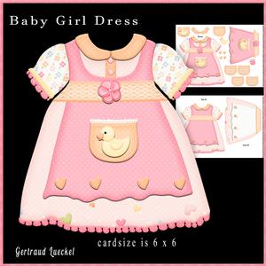 Baby Girl Dress Shape Card 819