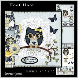 Happy Owl Cardtopper Blue 825