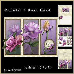 Beautiful Purple Roses Card 860