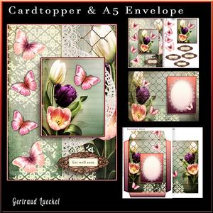 Cardtopper with Matching Envelope Tulips 867