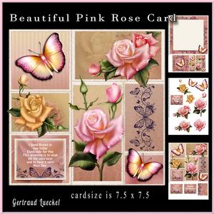 Cardtopper Roses and Butterflies 863