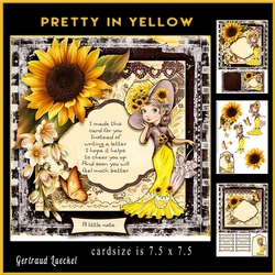 Pretty In Yellow Card Topper minkit 885