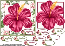 Card Topper Hibiscus 101