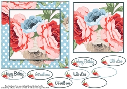 Card Topper Blue Pattern 103