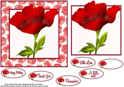 Card Topper Poppy Red 106