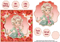 Card Topper Victorian Girl 114