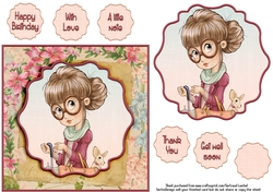 Card Topper Beautiful Girl 119