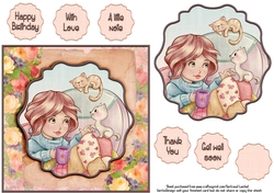 Card Topper Cute Girl 118
