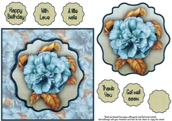 Card Topper Blue Flower 125