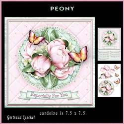 Lace and Flowers Peony card topper kit 902