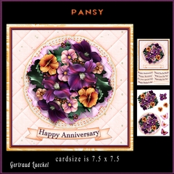 Lace and Flowers Pansy card topper kit 906