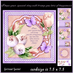 Lots of happiness purple card topper with inlet 942