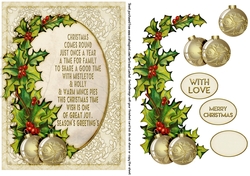 Christmas Holly & Bauble with Text