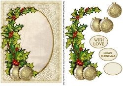 Christmas Holly & Bauble without Text