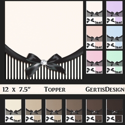 Beautiful Stripes and Bow Design 7.5 topper 